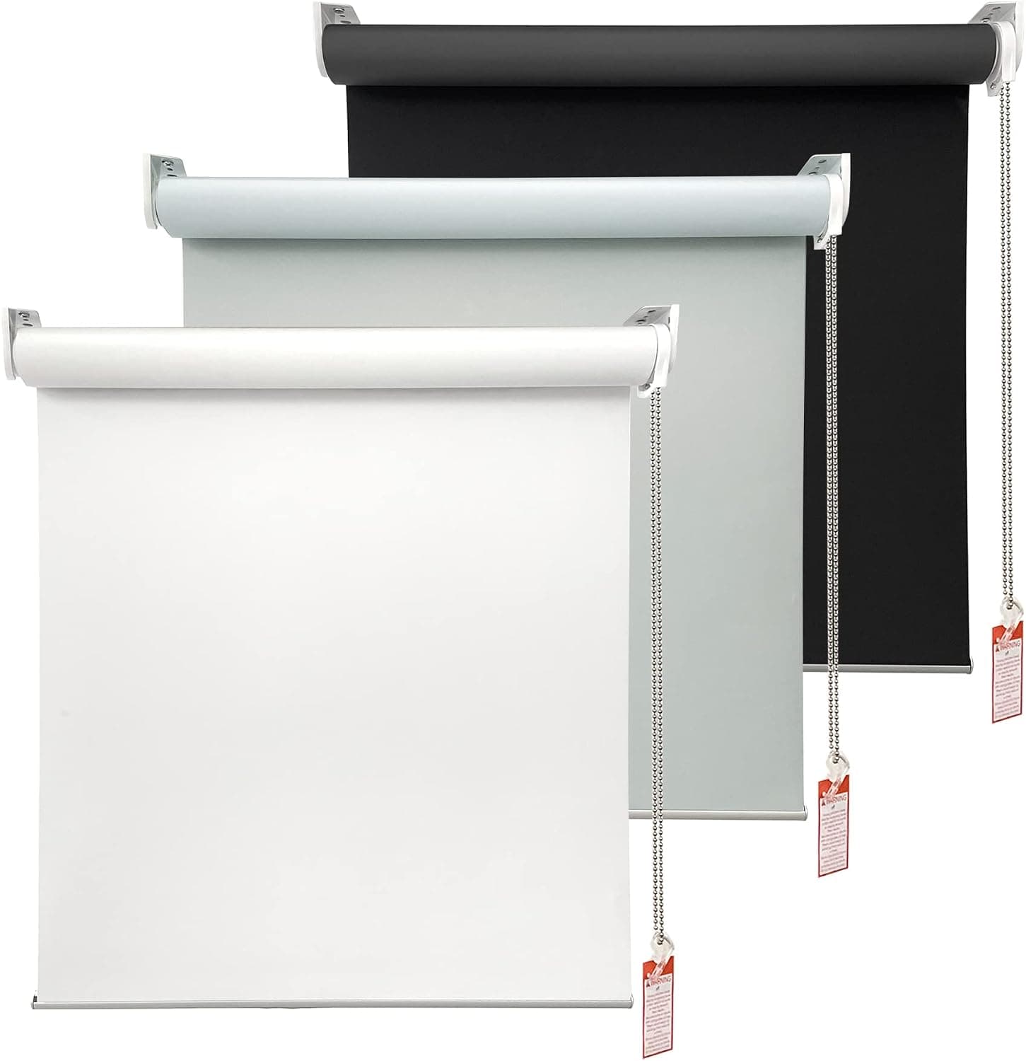 100% Blackout Roller Window Shades, Window Blinds with Thermal Insulated, UV Protection Waterproof Fabric, roll up and Down Blinds for Home and Office (White - 20" W x 72" H)