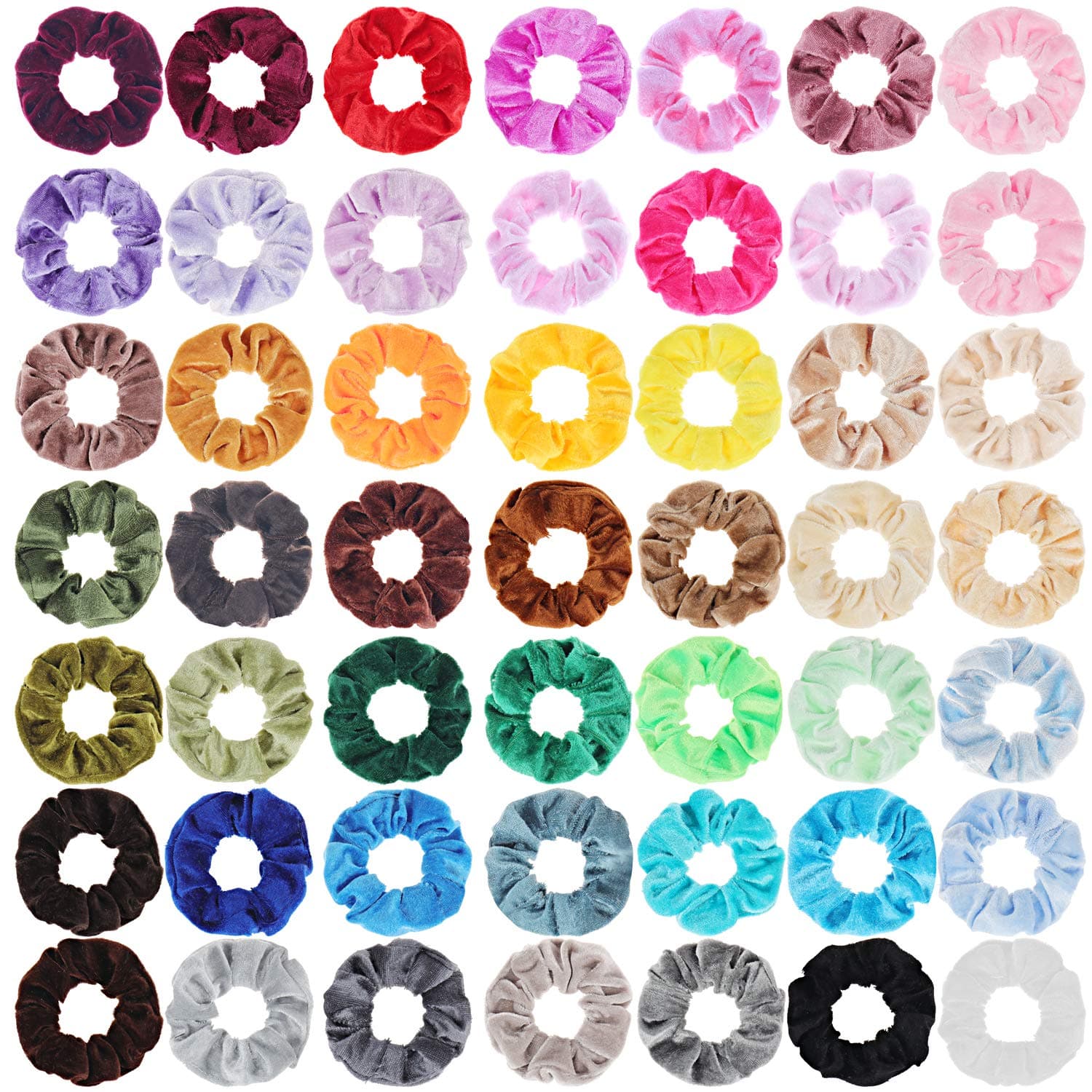 SUBANG 30 Pieces Velvet Scrunchies Hair Elastics Scrunchies Hair Bands Ties for Women Girls, 30 Colors