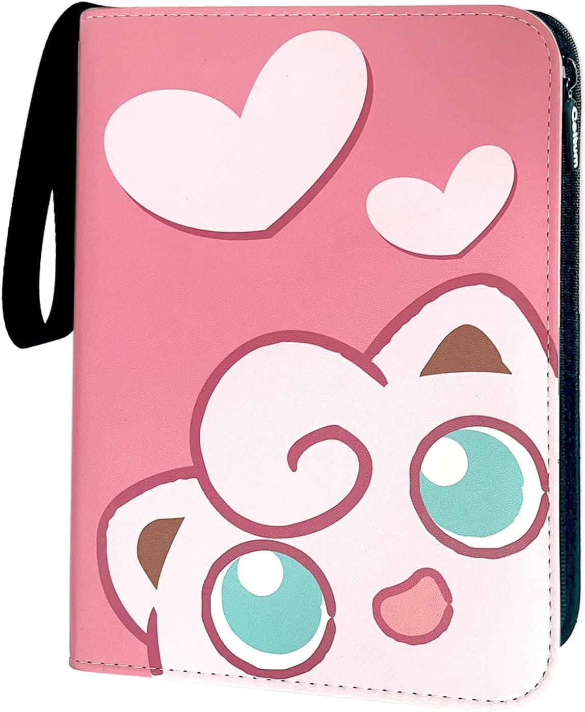 Trading Card Binder 4-Pocket for TCG Cards, 440 Pockets Card Holder with 55 Removable Sleeves,Collection Case Book Display Storage Carrying Toy Gift for Kids Playing Trading Card Games (Pink1)
