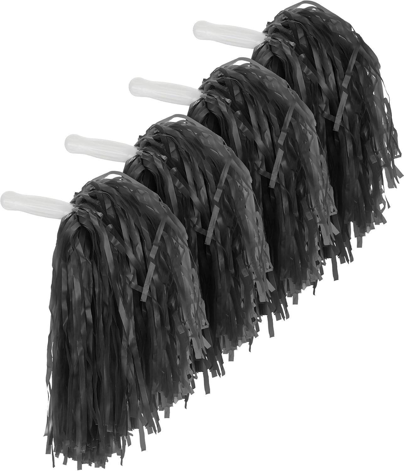 2 Pairs Plastic Cheerleader Cheerleading Pom Poms for Party Costume Fancy Dress Dance and Sport Party Dance (Black)