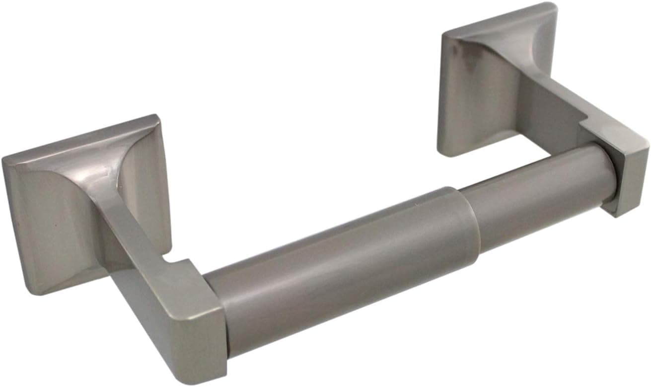 Formosa Design Hardware Toilet Paper Holder Variety of Finishes and Styles Available (Square, Brushed Nickel)
