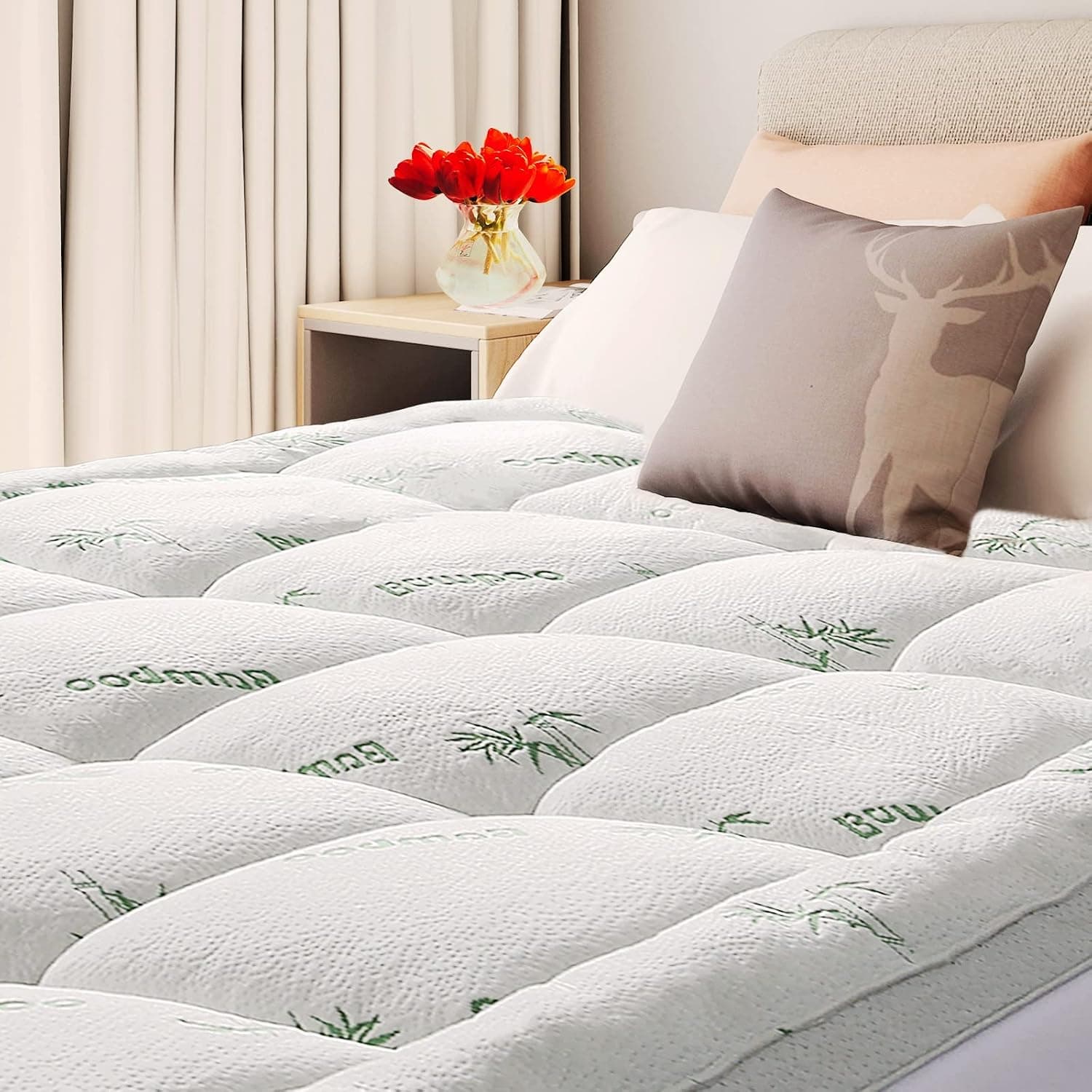 Mattress Topper Elastic Fitted Mattress Protector Pillow Top Super Size