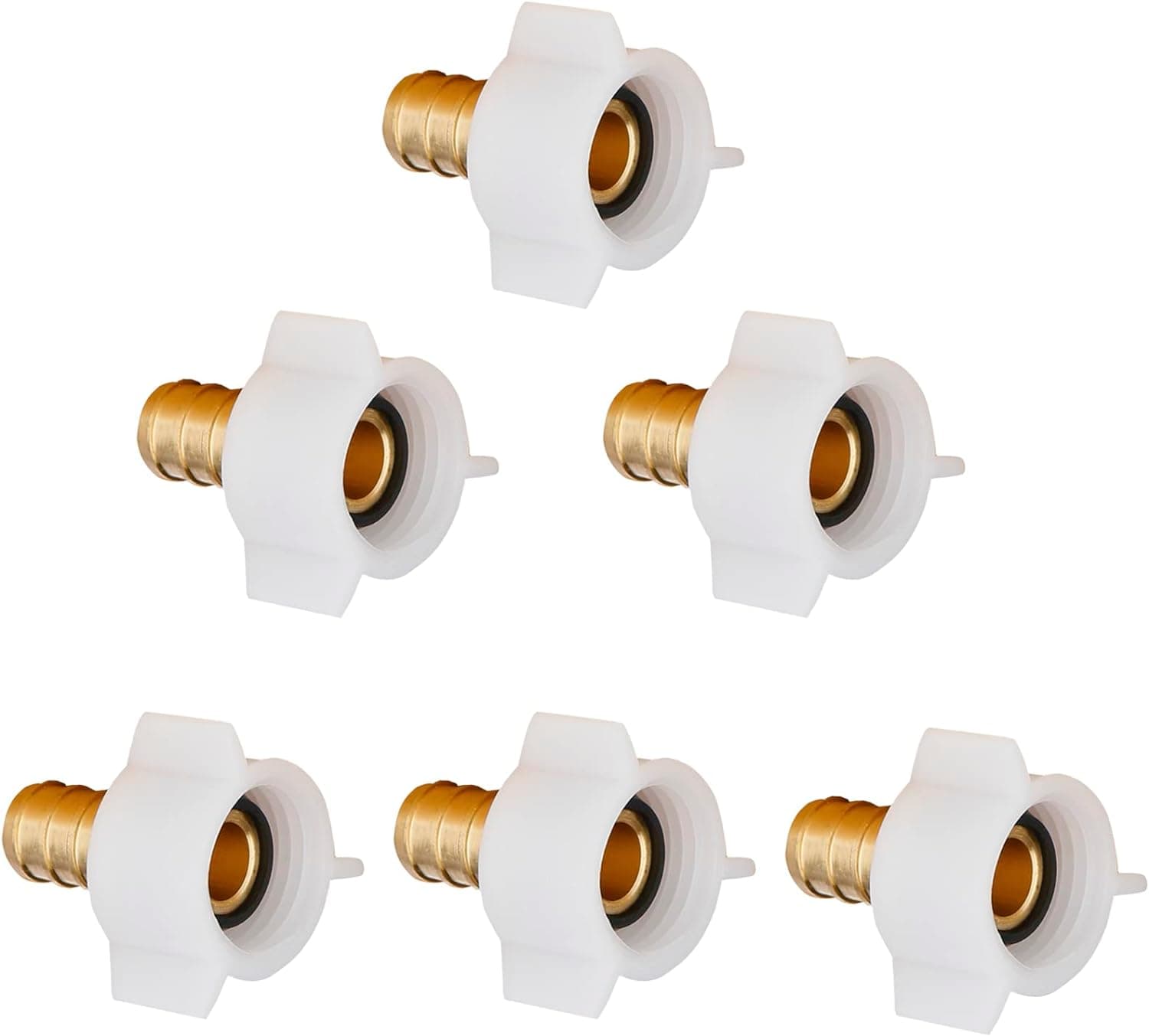 WHK Pex Adapters 1/2 inch X 1/2 Pex Female Fittings NPT PEX Swivel adapter,RV PEX Plumbing Fittings Brass Crimp Fitting Pex Faucet Connector - LEAD-FREE(6Packs)