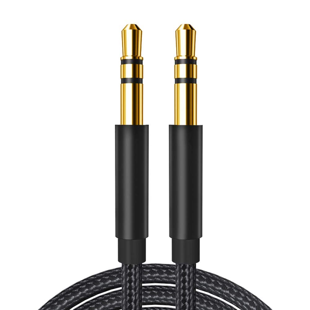 WGTCABLE 3.5mm high Quality Auxiliary Audio Cable ([2-Pack, 40.5 inches) Audio Auxiliary Input Adapter for Headphones, iPod, iPad, Home use, car Stereo Nylon Braided AUX Cable (Black)