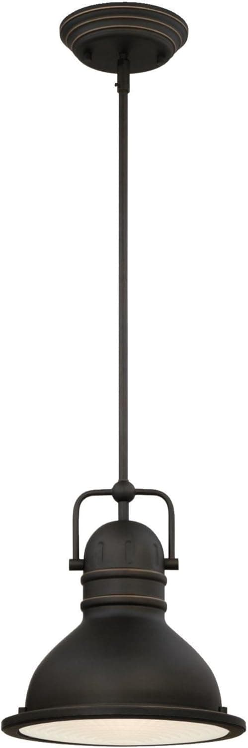 Westinghouse Lighting, Oil Rubbed Bronze 63087B Boswell One-Light LED Indoor Pendant, Finish with Highlights and Frosted Prismatic Lens