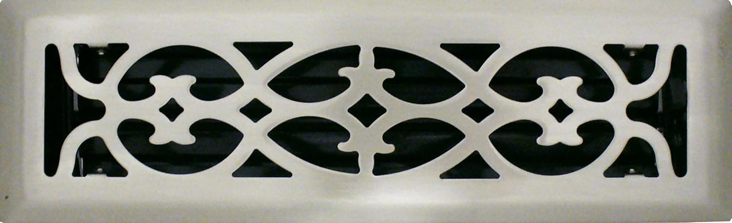 2" x 10" (3.5" x 11.25" Overall Size) Brushed Nickel Victorian Register with Damper (HVAC Vent Cover)