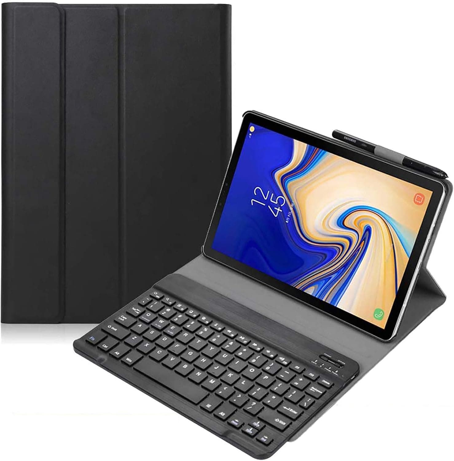 YMH Galaxy Tab A 10.1 2019 Keyboard Case T510 T515, Slim Shell Lightweight Cover with Magnetically Detachable Wireless Keyboard for Galaxy Tab A 10.1 Inch SM-T510 SM-T515 2019 -Black