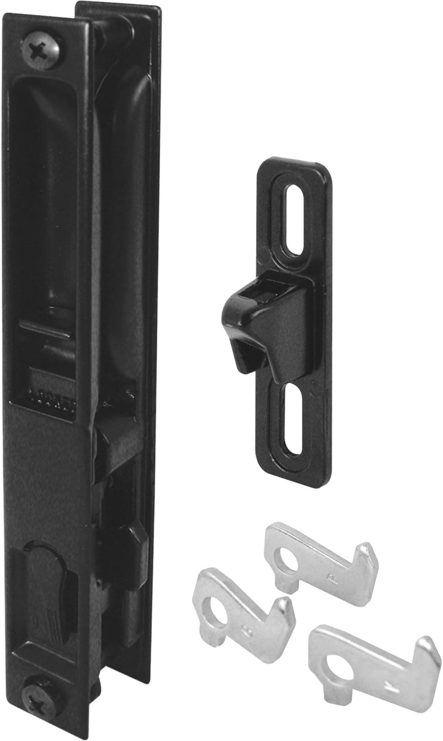 Slide-Co 141639 Sliding Door Flush Handle Set, Black Diecast