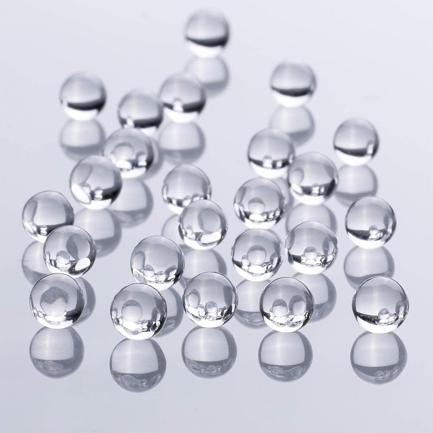 24 Pieces Quartz Beads Balls OD Quartz Pearl Beads Quartz Beads Ball Insert for DIY Craft Jewelry Making Supplies (6 mm, Clear)