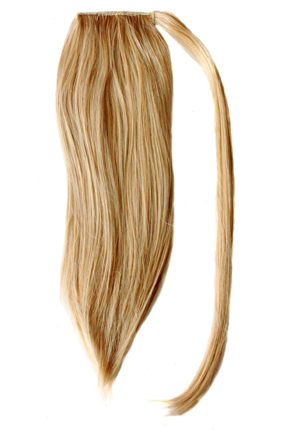 MapofBeauty 16" 40cm Long Straight Wrap Around Ponytail Synthetic Hair Extension (Mixed Golden)