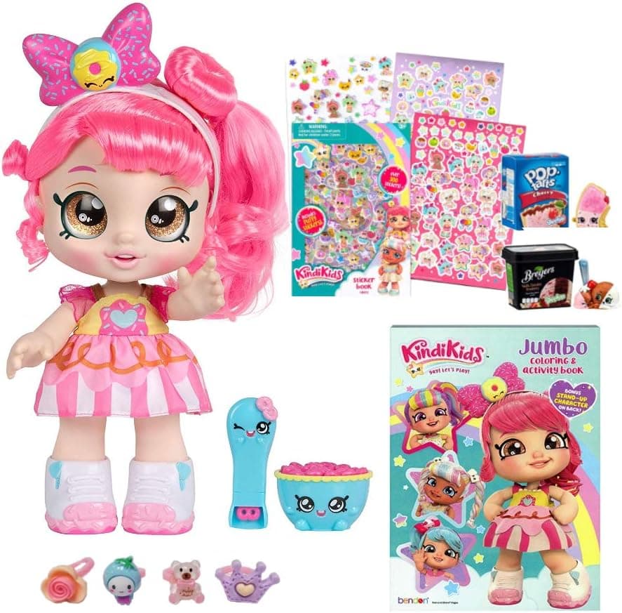 Kindi Kids Snack Time Friends, Pre-School 10" Doll - Donatina - Simple Joy Toys Gift Set