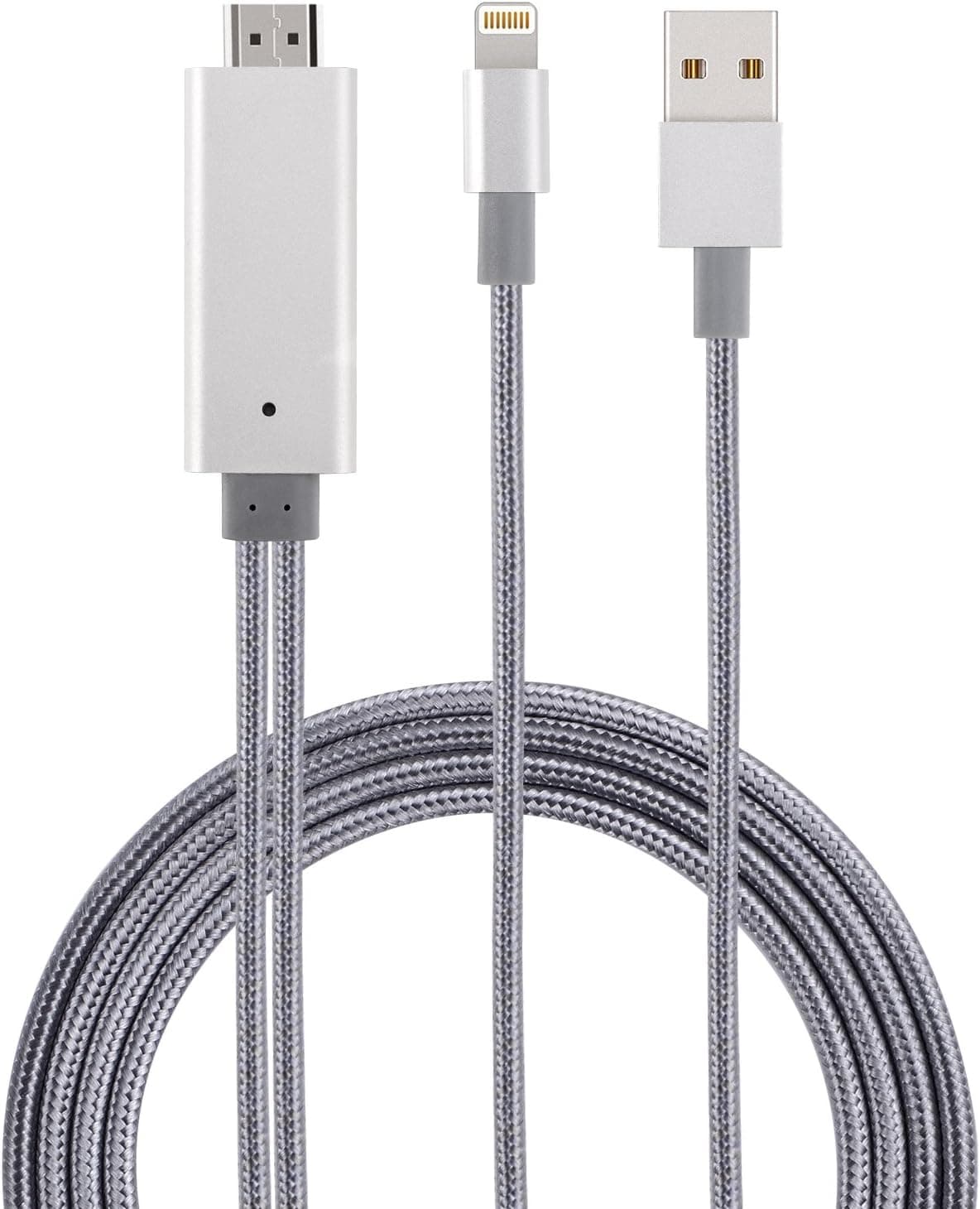Ripa Lightning to HDMI Adapter Cable Lightning Digital AV Adapter 1080P for Select iPhone iPad and iPod Models and HDTV Monitor Projector (Sliver)