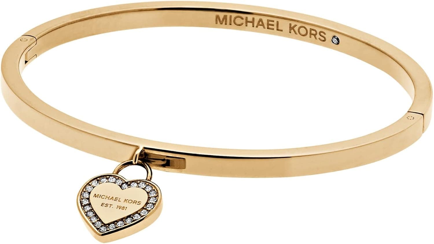 Michael Kors Women's Stainless Steel Bangle Bracelet with Crystal Accents