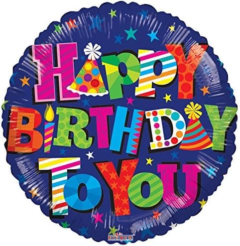 Birthday with Stars 18" Mylar Balloon Bulk (5 Pack)