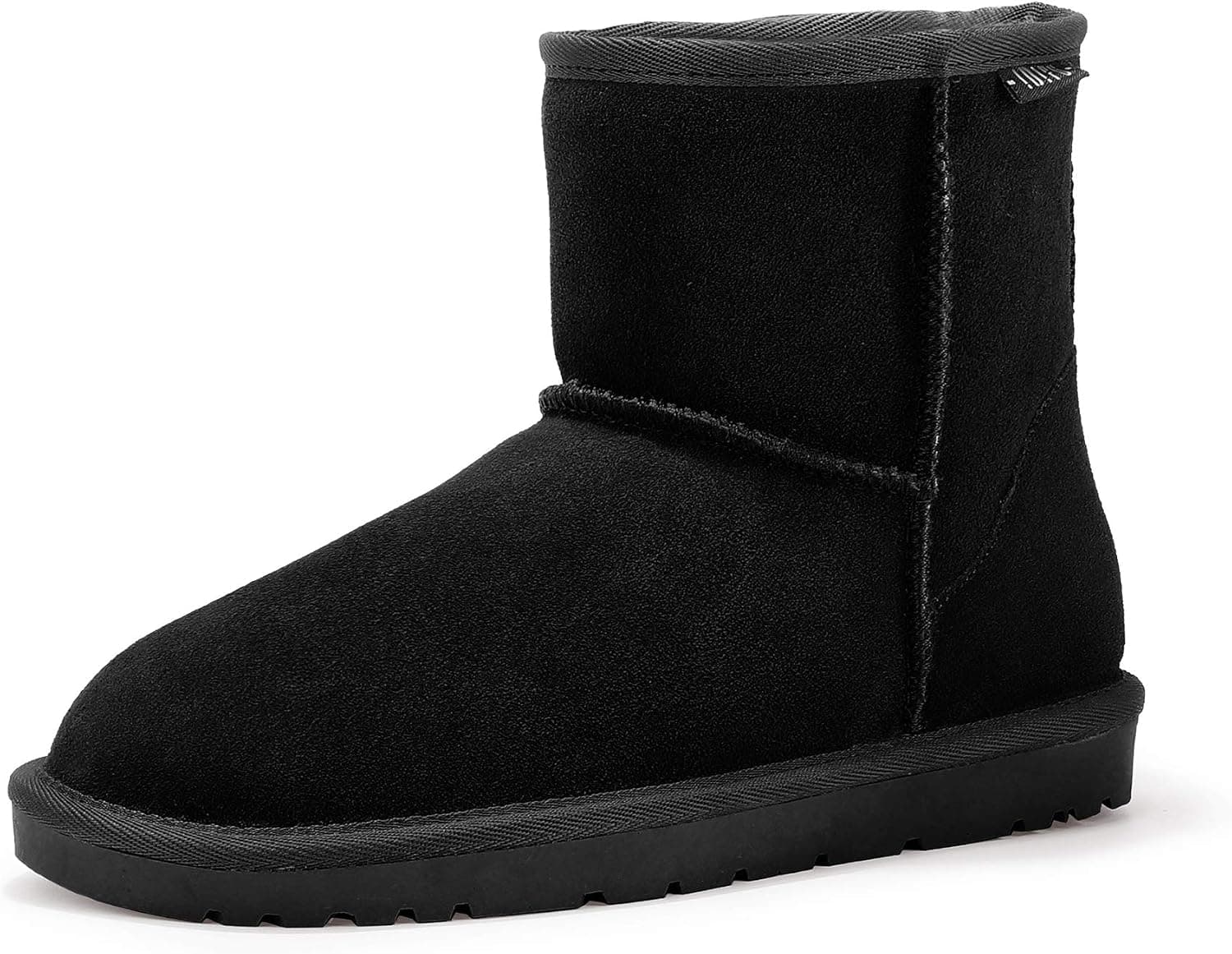 IDIFU Women's Warm Winter Snow Boots Waterproof Anti-Slip Mid-Calf Faux Fur Outdoor Shoes