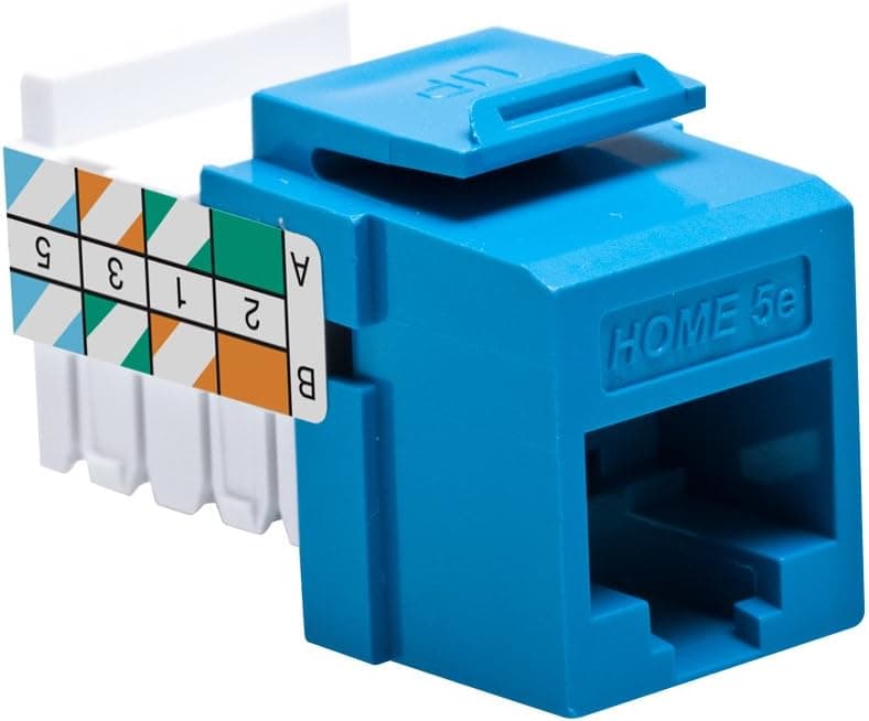 Leviton 5EHOM-RL5 Home 5e Snap-In Connector, T568A/B Wiring, Blue