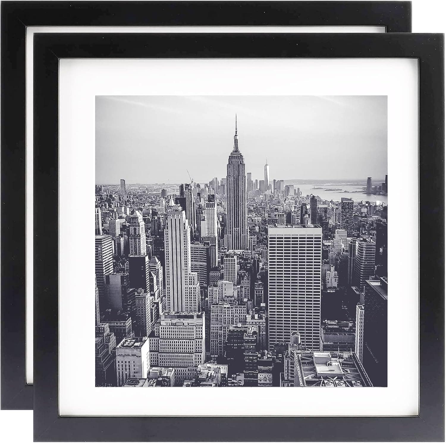 10x10 Frame 2Pack, 𝐒𝐨𝐥𝐢𝐝 𝐖𝐨𝐨𝐝 Frame Display Pictures 8x8 with Mat or 10x10 Without Mat,Photo Frames Collage for Wall Decor, Photo Certificate Frames Set , Wall & Tabletop 8x8 Frames-Tabletop Frames