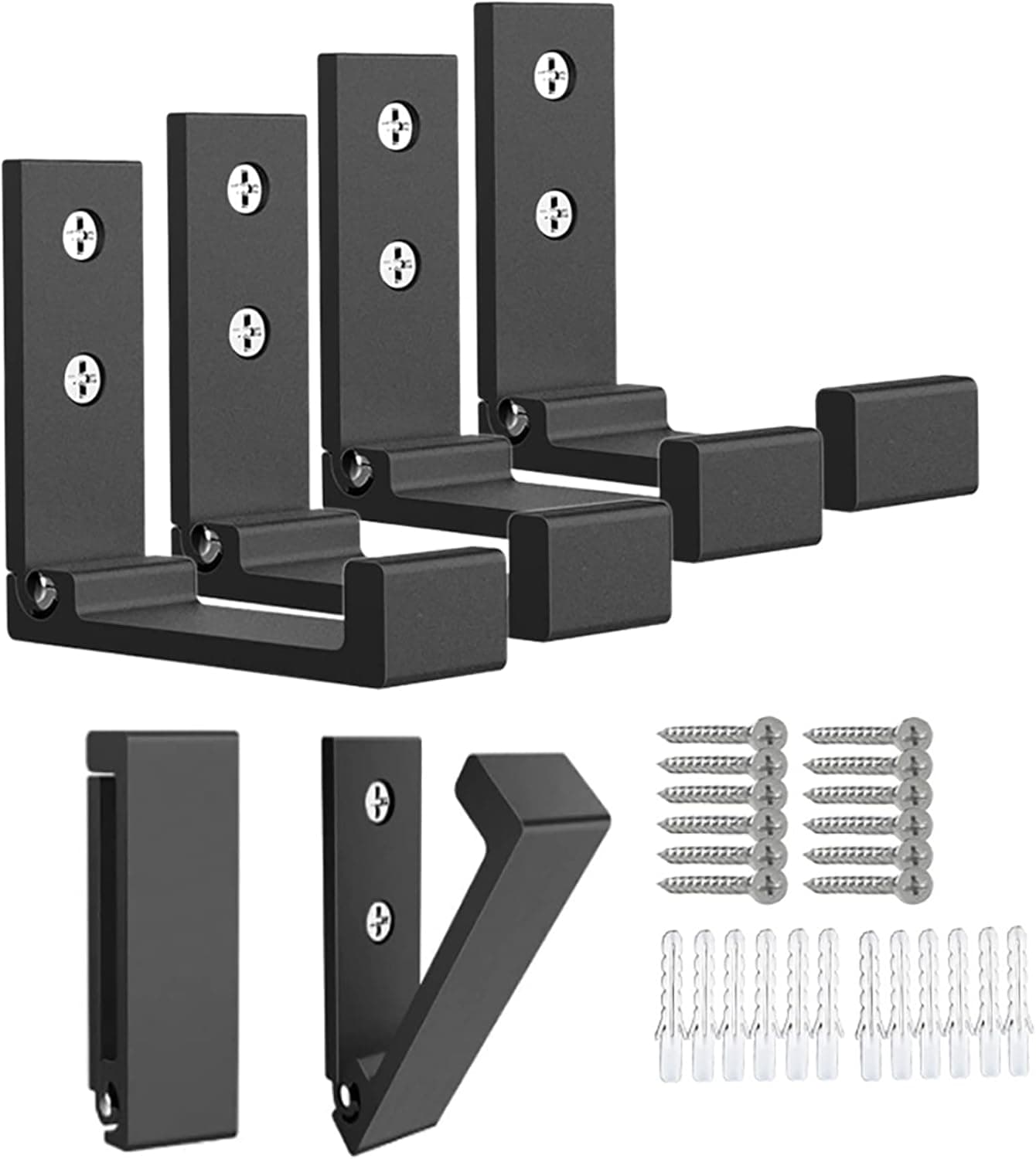 OHIYO Folding Coat Hooks 6pcs Foldable Hook Wall Mounted for Hanging Coat, Jacket, Towel Heavy Duty Wall Hooks Aluminum Alloy Fold up Hooks Headphones Holder Bearing Load 33lb (Black)