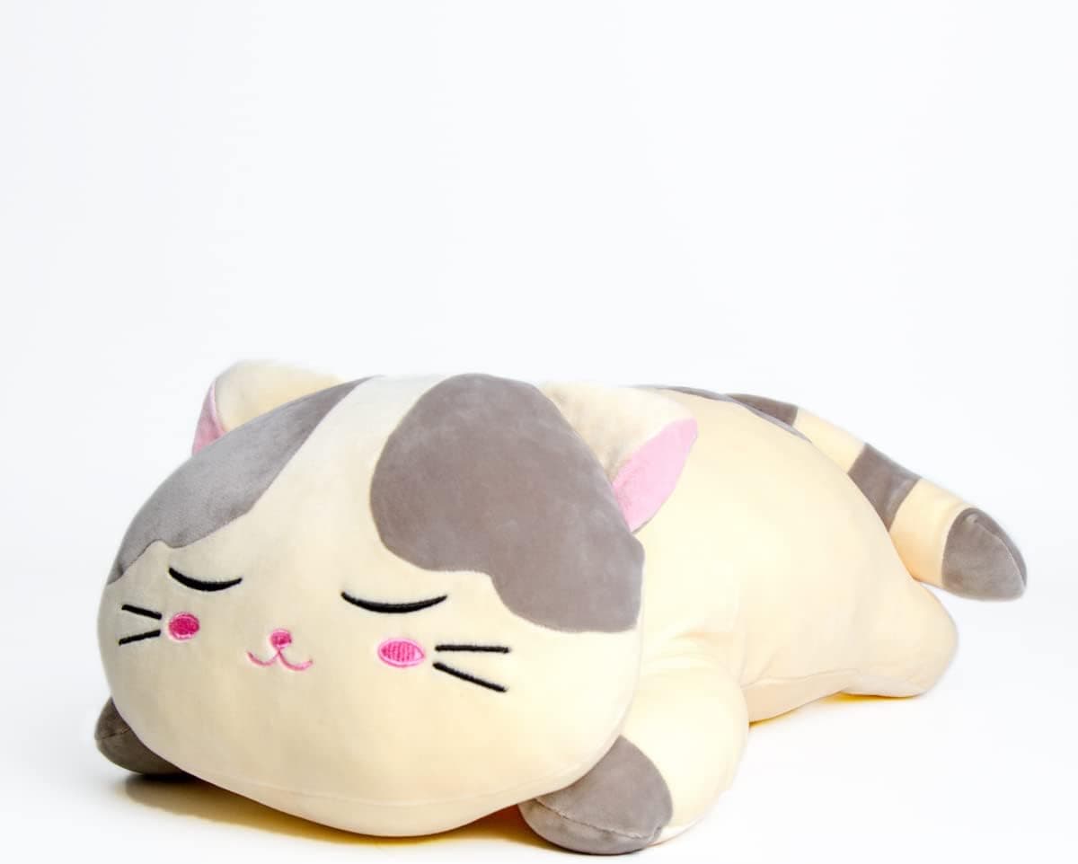 Very Soft Plush Cat Hugging Pillow Stuffed Animals Kitten Kitty Toys Children Gifts (Gray, 23.5")