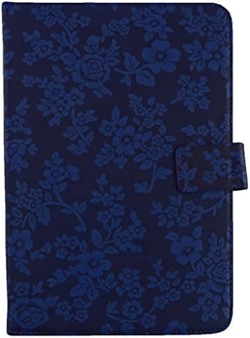 Emartbuy RCA Voyager Tablet PC 7 Universal ( 7 Inch ) Multi Angle Executive Folio Wallet Cover for RCA Voyager Tablet PC 7 Blue Vintage Floral