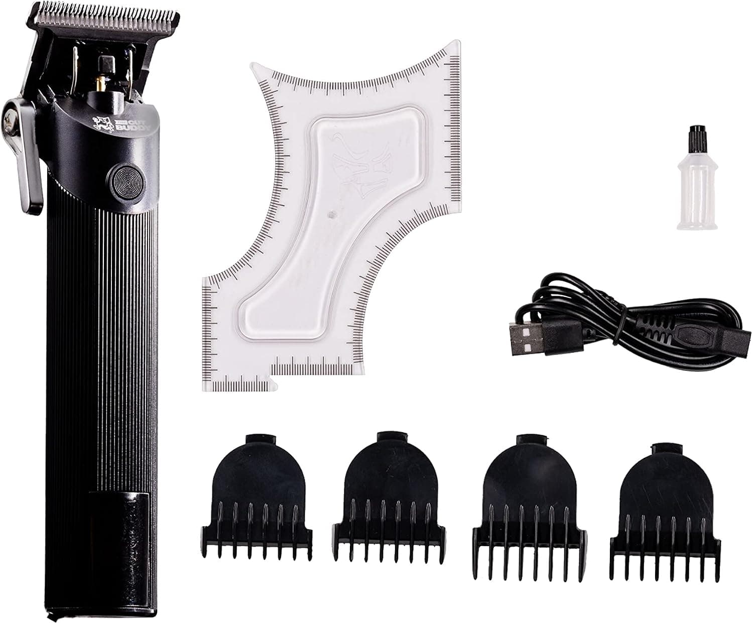 The Cut Buddy | Trim Buddy | Cordless Trimmer + 4 Attachment Guards + Shaping Tool for Men | Great for Beginners | for Shaping and Edging Hairline + Beard | As Seen on Shark Tank