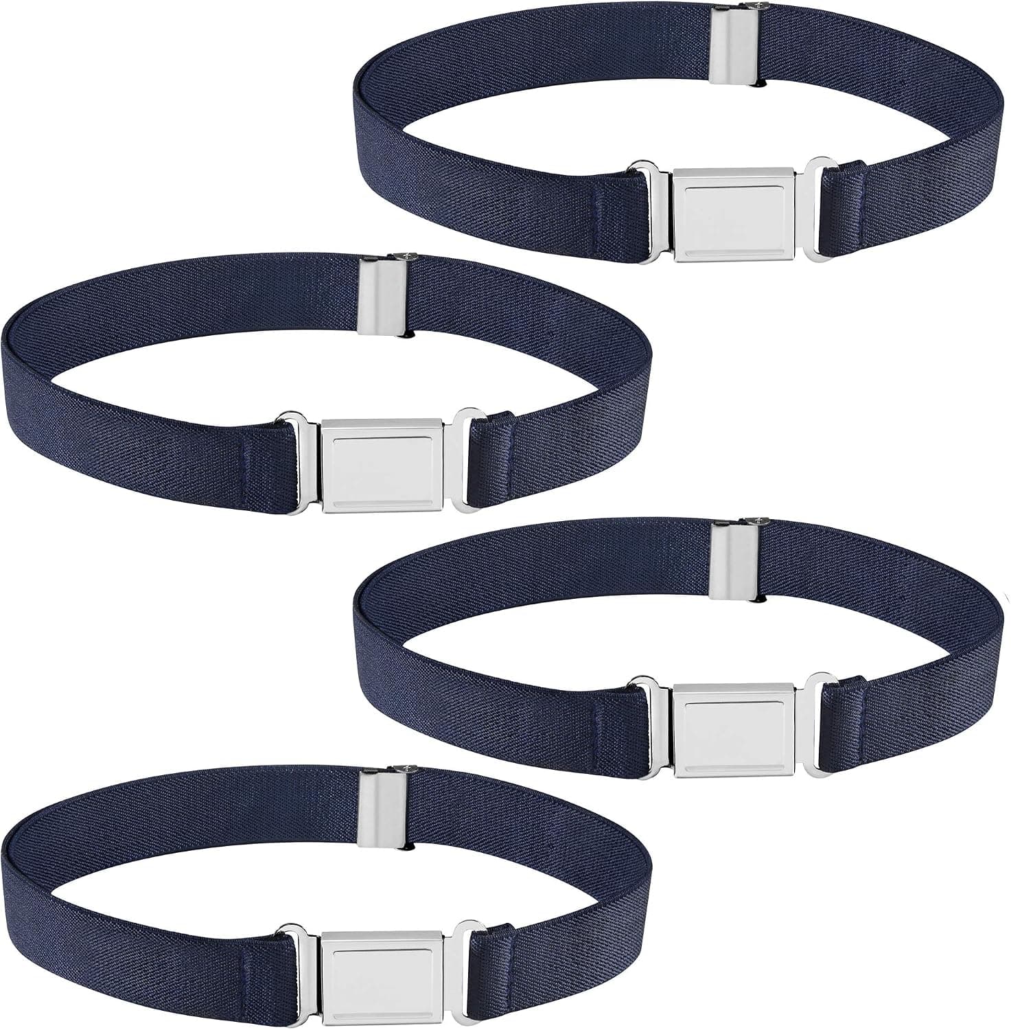 Buyless Fashion Kids Boys Toddler Adjustable Elastic Belt With Magnetic Buckle - 4 Pack
