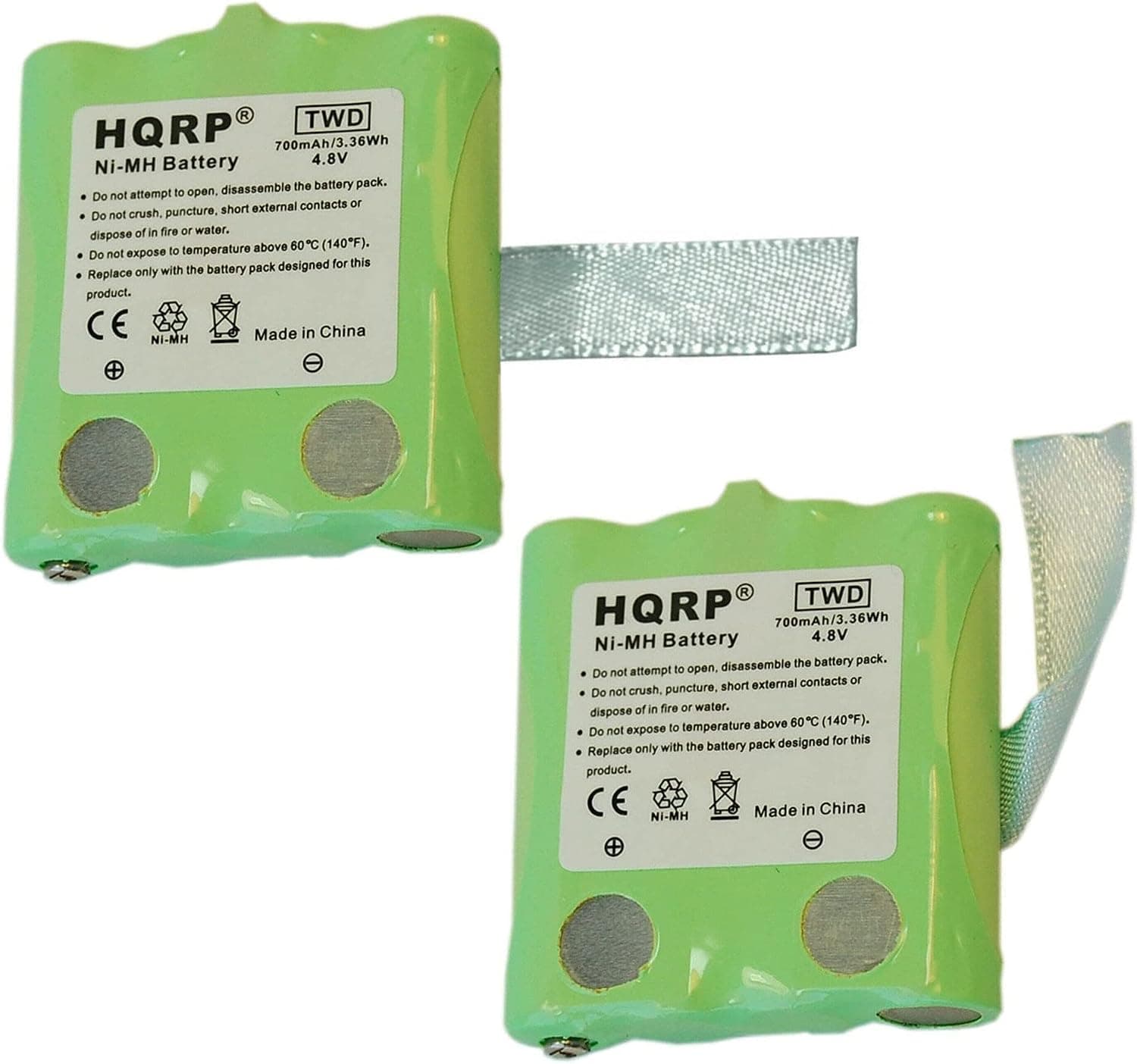 HQRP Two Rechargeable Batteries Compatible with UNIDEN GMR638 GMR638-2 GMR638-2CK GMR638-3CK Two-Way Radio