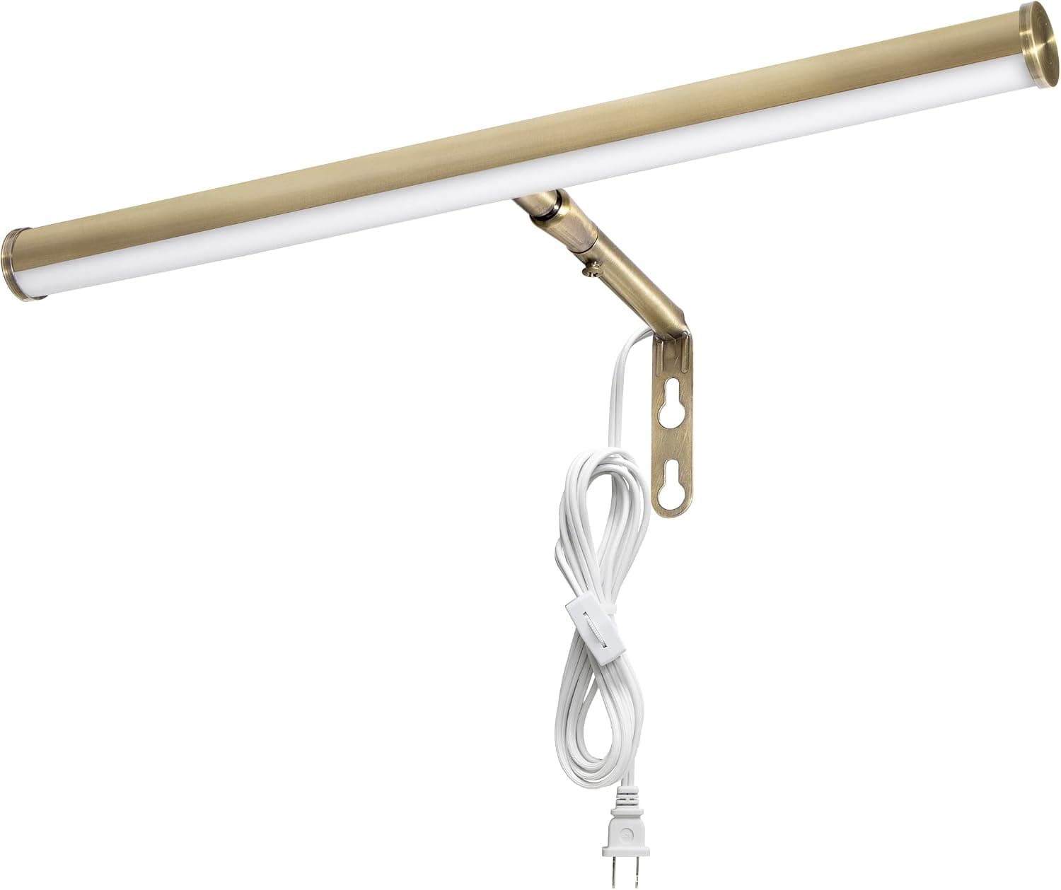 Maxxima 14 in. LED Picture Light w/Antique Brass Finish, 200 Lumens, 3000K Warm White, Integrated LED Display Wall Light w/On/Off Switch