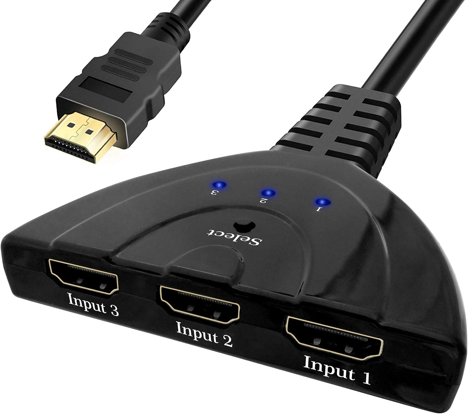 HDMI Switch 3 in 1 Out,Auprite 3 Port 4K@30Hz HDMI Selector Switcher with Pigtail Cable Supports Full HD 4K 1080P 3D Player for Xbox360/PS4/PS3/to TV Projector(Not Extra Power Need)