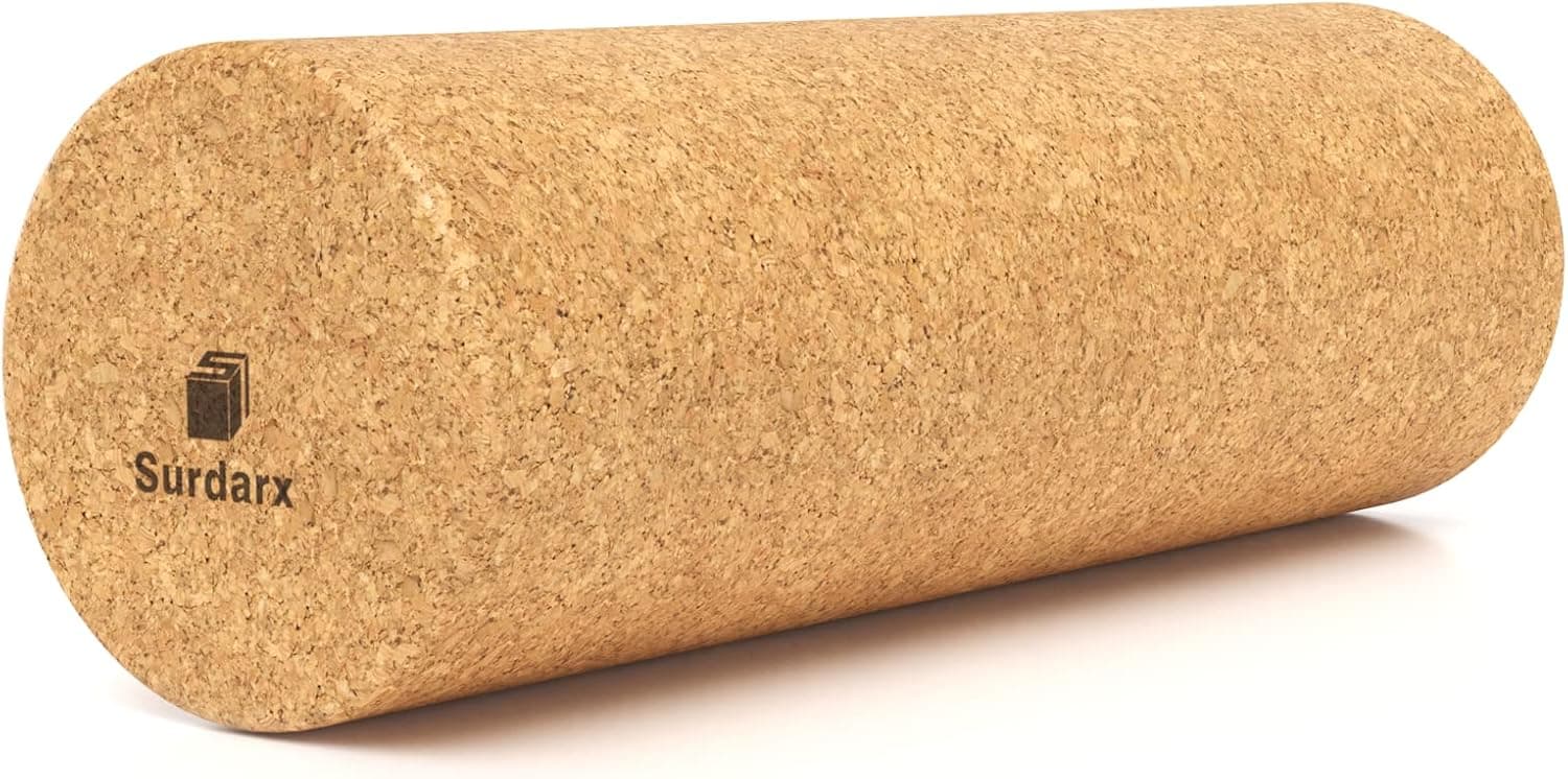 Surdarx Cork Yoga Massage Roller Relieves Muscle Tension, Massages The Body, and Increases Range of Motion and Flexibility