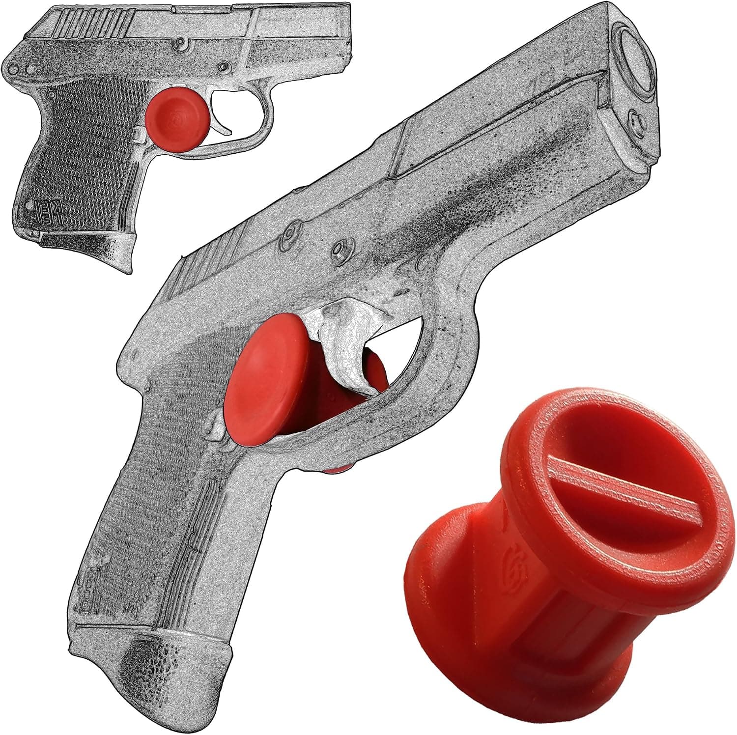 2 Pack Kel-Tec P3AT 380 and P32 Adjustable Quick Release Micro Holster Trigger Stop by Garrison Grip (Red) (20mm)