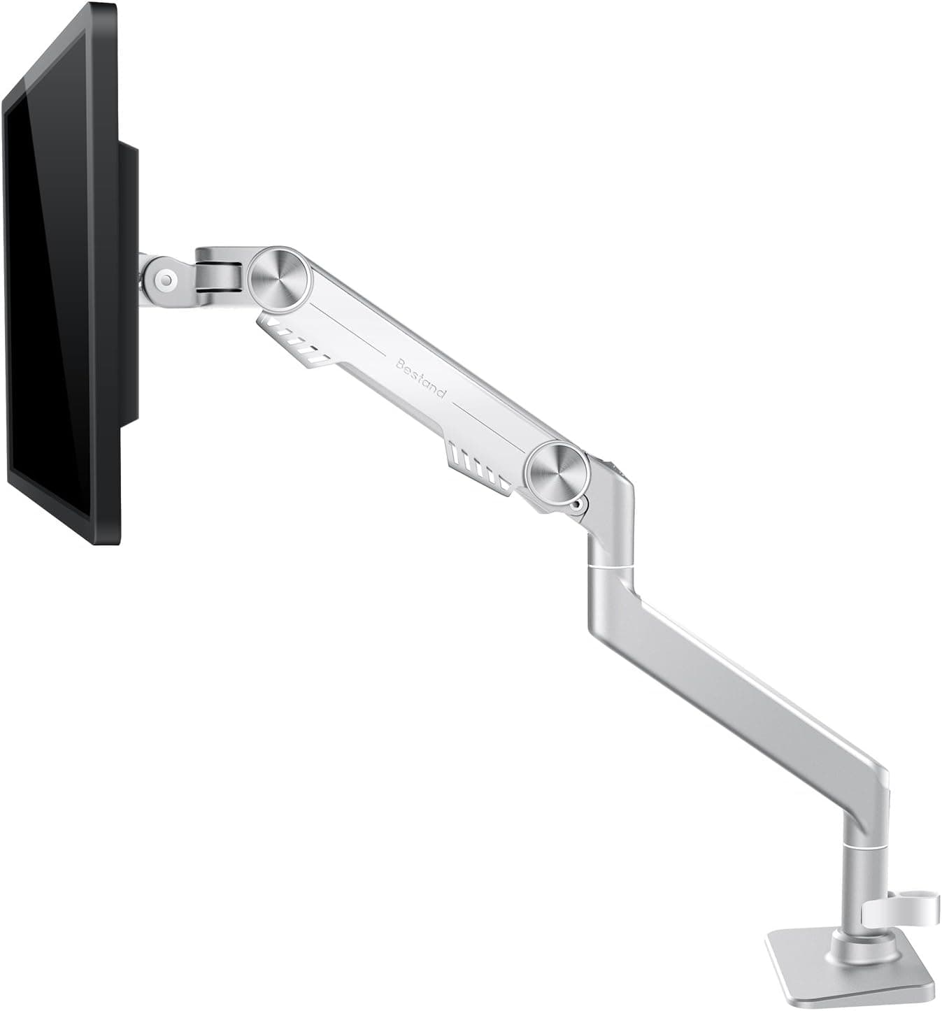 Monitor Arm Mount, Bestand Vesa Single Display Desk Mount Stand for LCD LED Computer TV Screen up to 27", (Single Arm, Silver)
