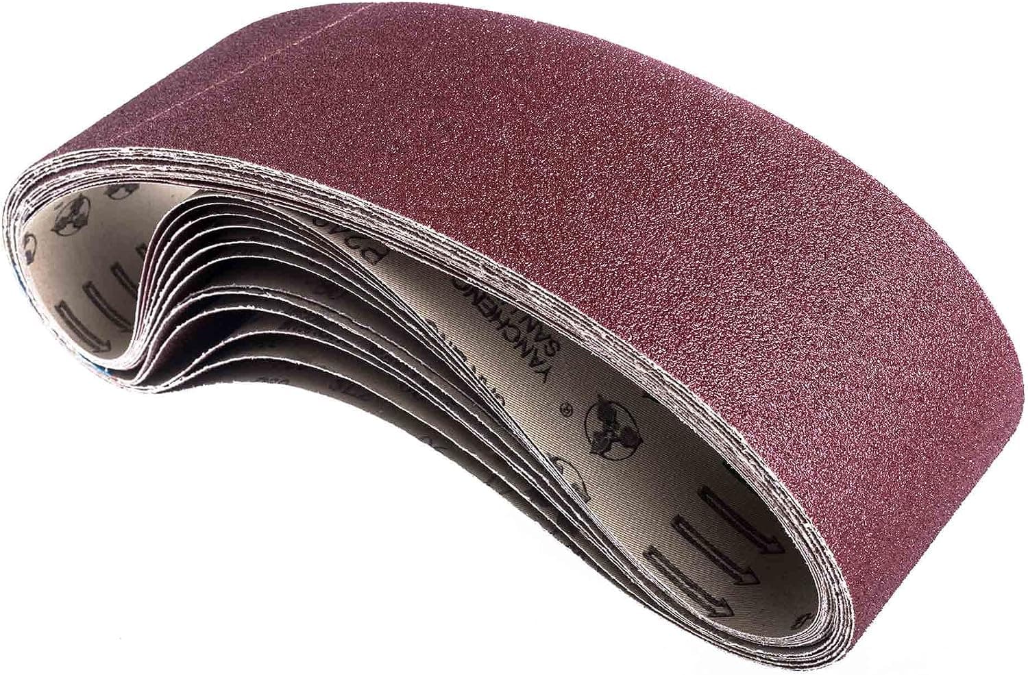 4 x 36 Inch Sanding Belt, Flush Joint 40/80/120/240/Assorted Grits 12 Pack Aluminum Oxide Premium Sandpaper for Portable Belts Sander Paper