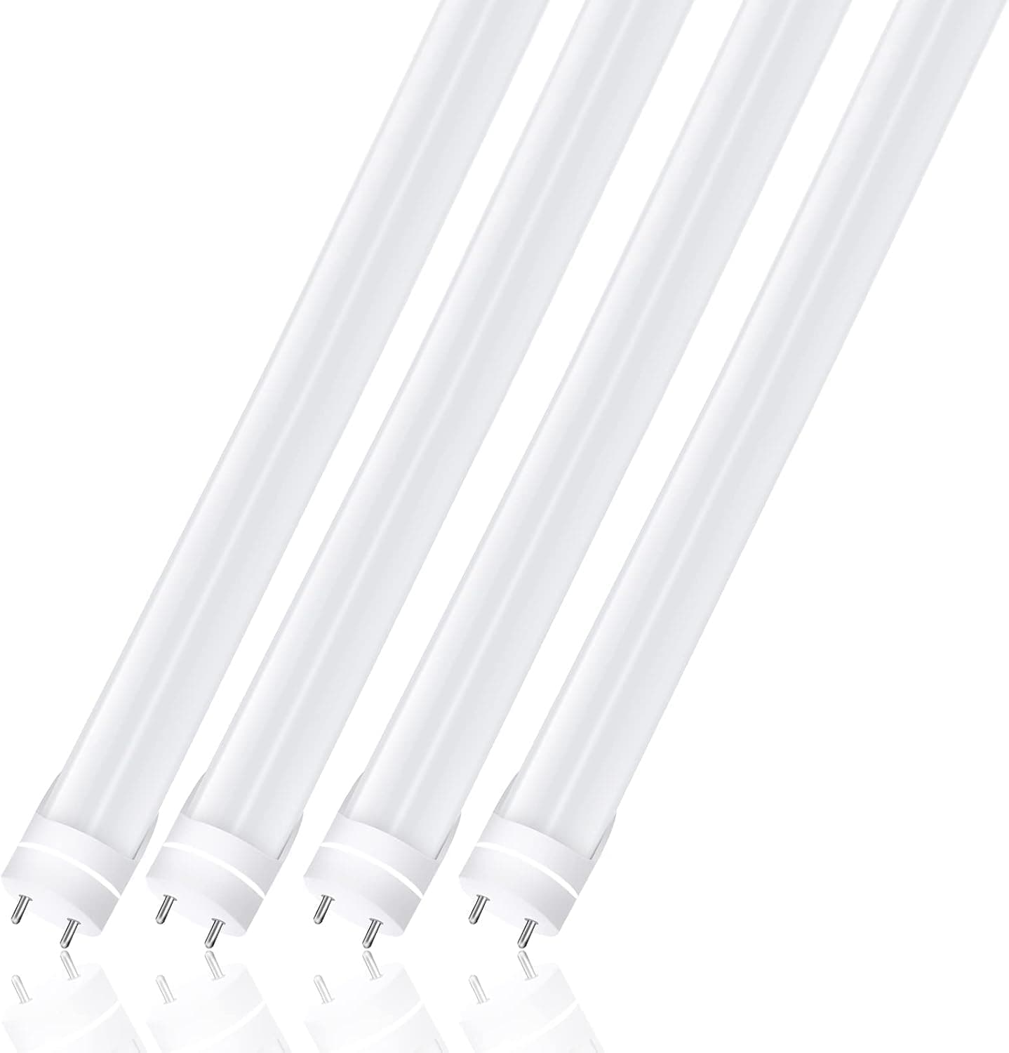18W 4FT T8 LED Light Tube, Dual-End Powered Ballast Bypass, 40W Equivalent Fluorescent Replacement, 2000LM Frosted Cover Lighting Fixture, Warm White 3000K-3500K, AC85-265V, 4 Pack