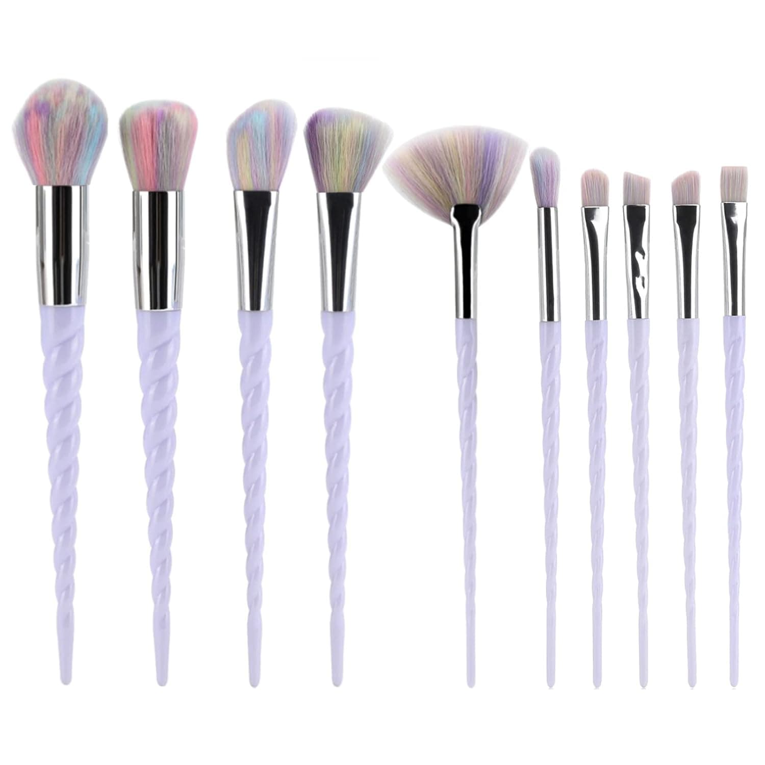 10pcs Unicorn Makeup Brush Set Colorful Cosmetics Brush Foundation Blending Blush Concealer Eyeshadow Face Powder Brush Premium Makeup Brushes Kit Synthetic Bristles