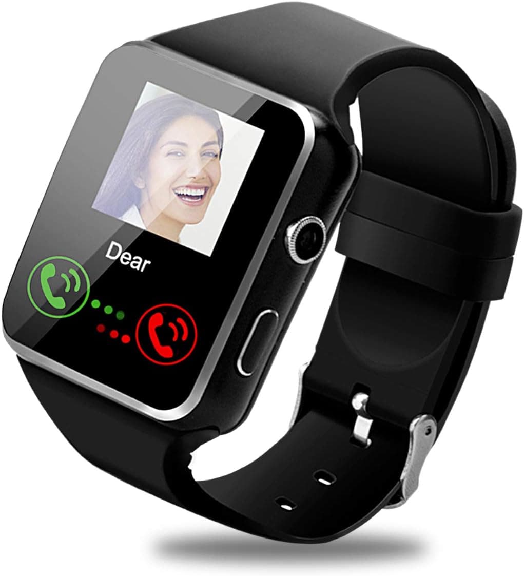 Smart Watch,Smartwatch for Android Phones, Smart Watches Touchscreen with Camera Bluetooth Watch Phone with SIM Card Slot Watch Cell Phone Compatible Android Samsung iOS Phone XS X8 7 6 5 Men Women
