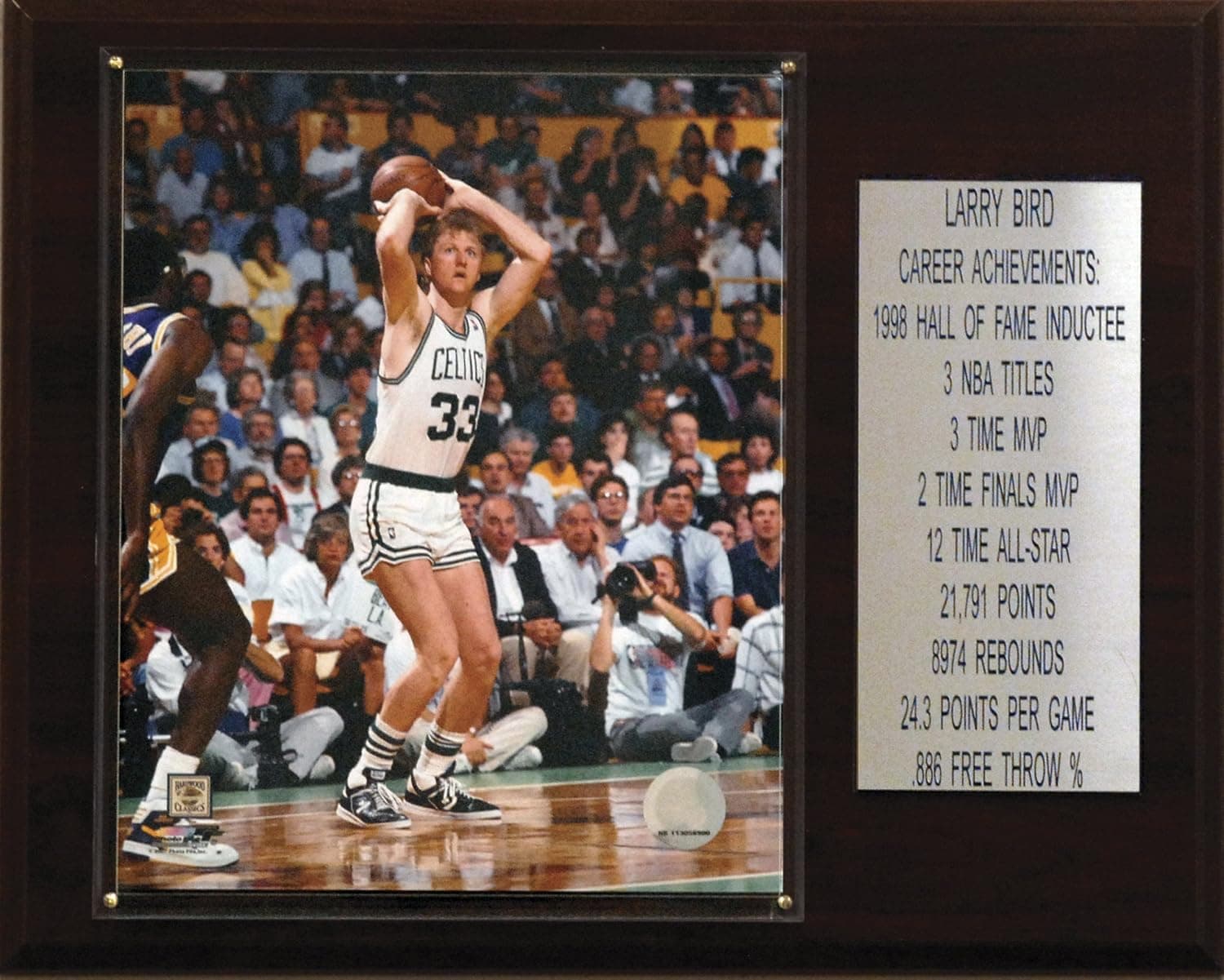 NBA Larry Bird Boston Celtics Career Stat Plaque