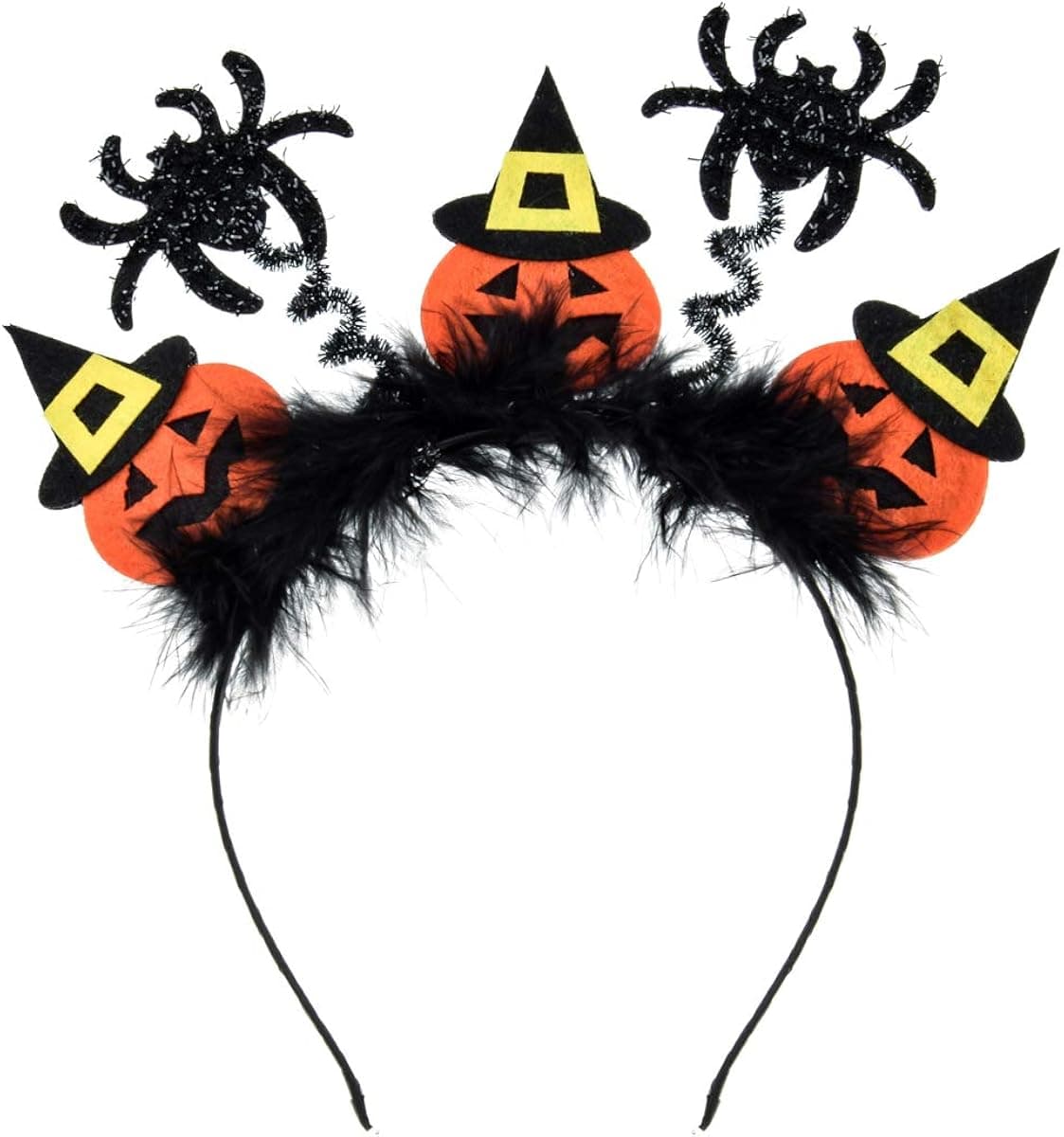 June Bloomy Halloween Headband Cosplay Pumpkin Spider Hair Hoop Black Cat Costume Headpiece