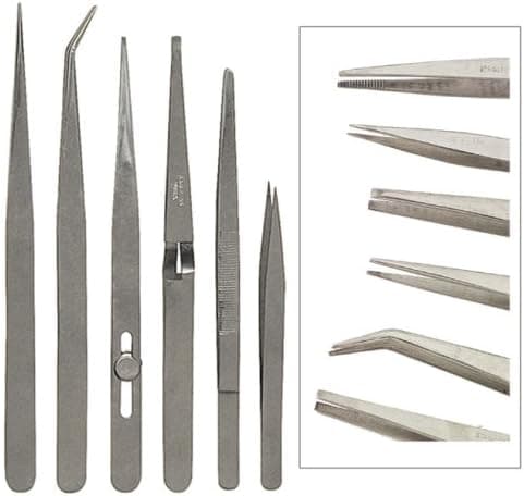 6-piece Hobby and Craft Tweezers
