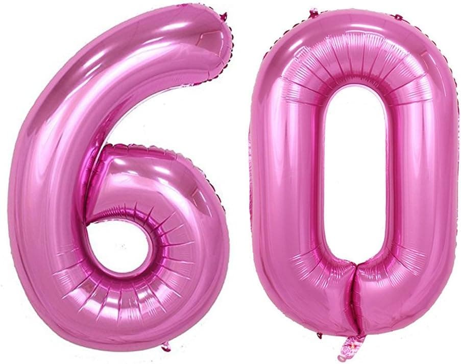 Tellpet Pink Number 60 Balloon, 40 Inch