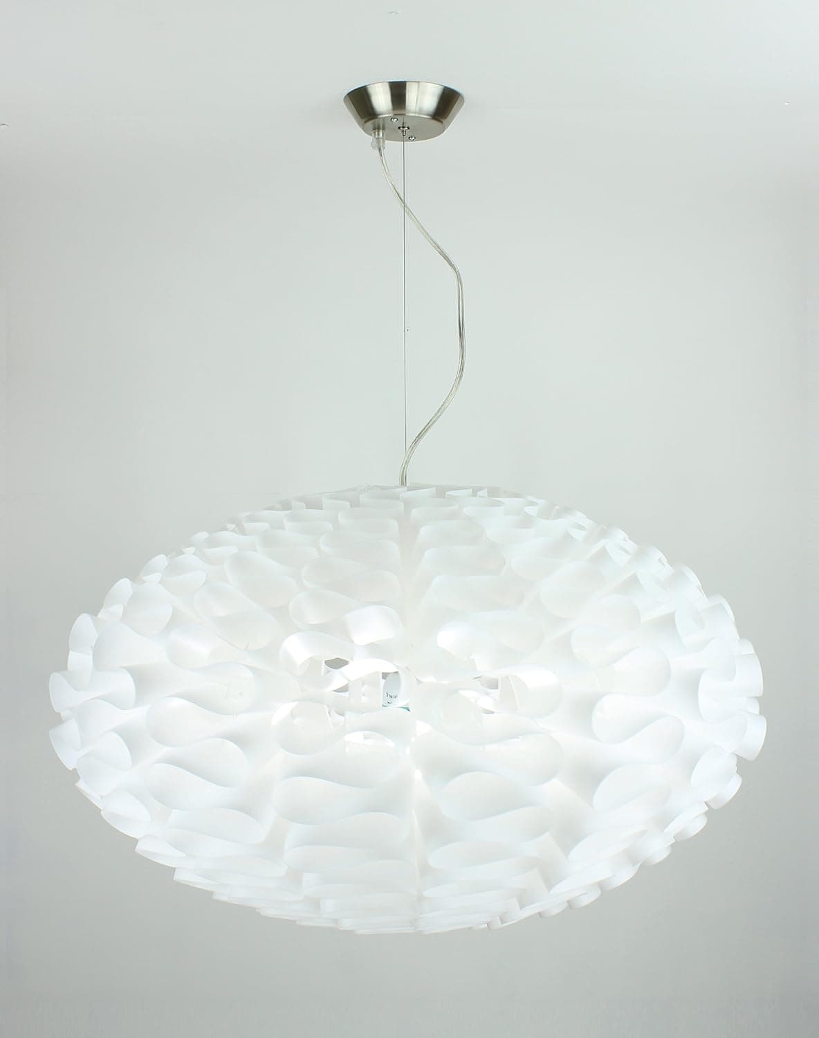 EQLight PBOL01 Bounzi Light Contemporary Pendant, White, Large