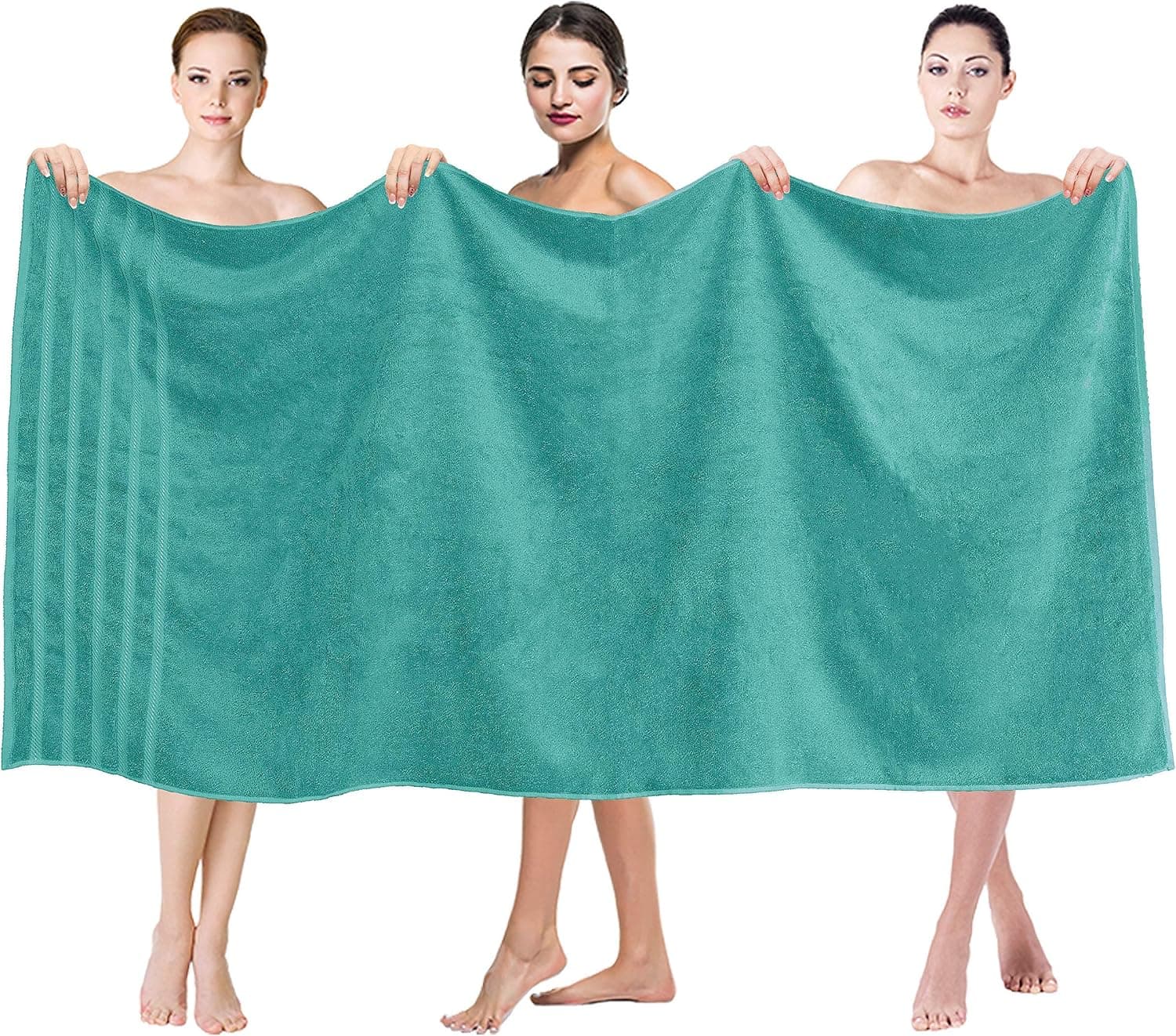 American Soft Linen, Oversized Bath Sheet, 35 in 70 in 100% Ringspun Cotton Bath Towel Sheets for Bathroom, Soft Absorbent Large Towels, Turquoise Blue
