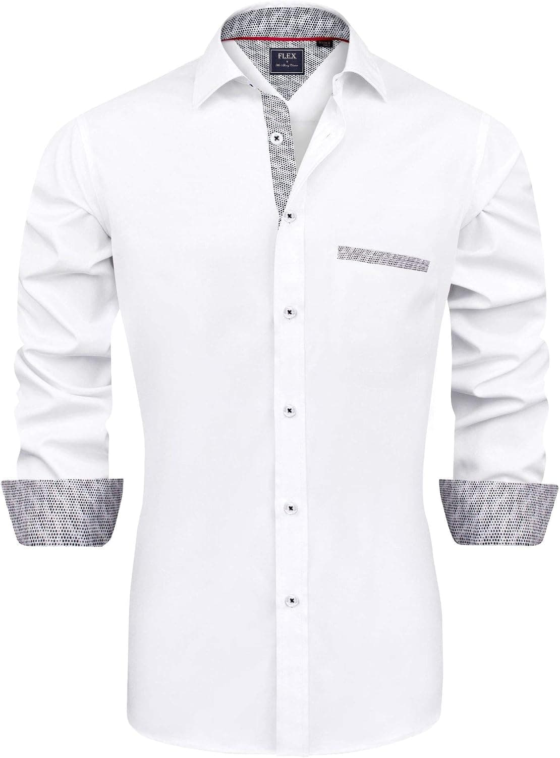 J.Ver Men's Business Dress Shirt Long Sleeve Regular Fit Casual Button Down Shirt for Wedding