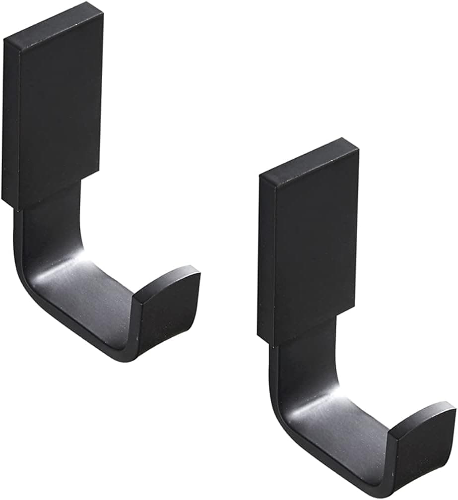 Hallyware 2 Pack Wall Hooks Brass Bathroom Heavy Duty Towel Hook Hanger Coat Hook Robe Hook for Wall Mounted,Matte Black