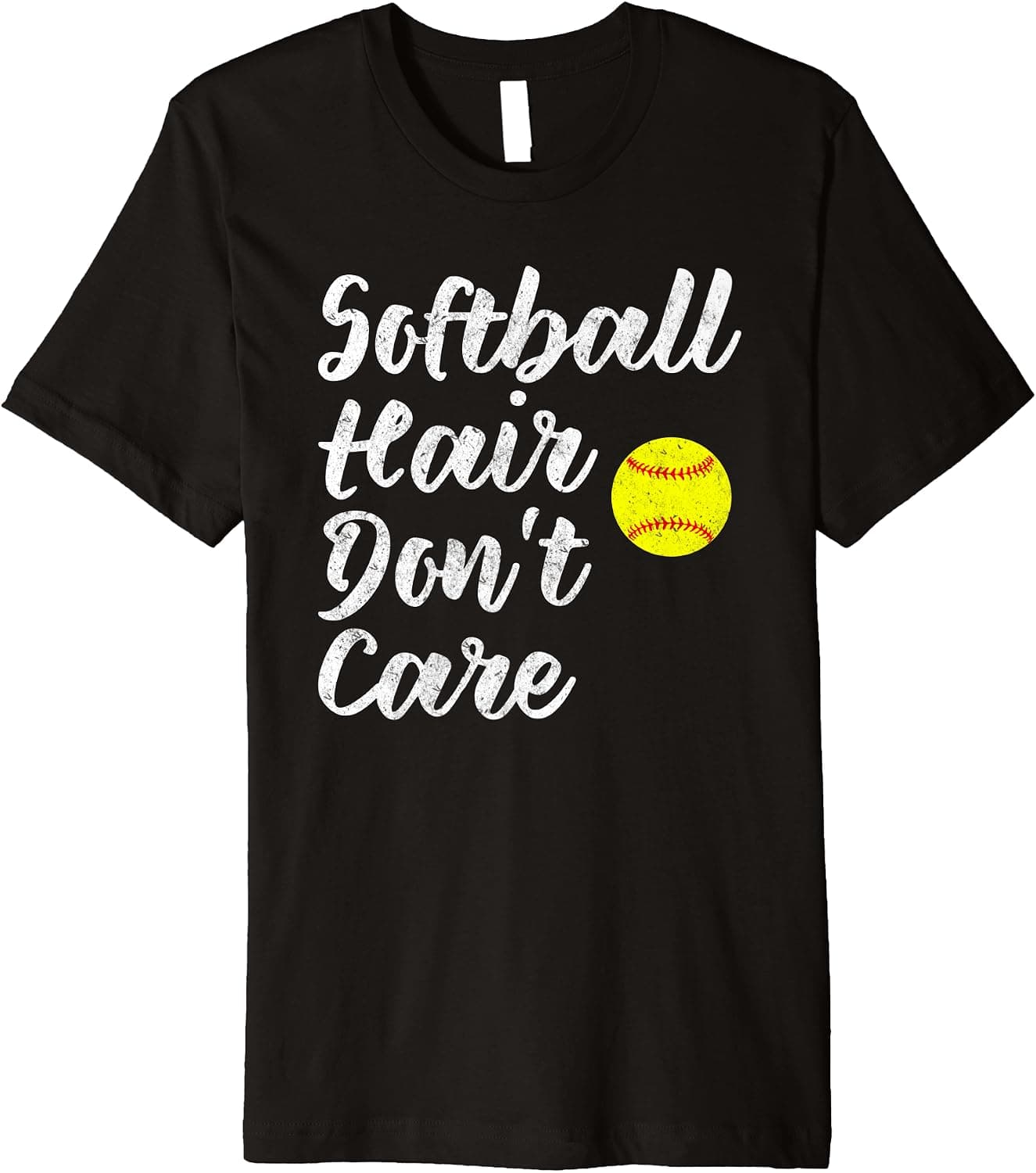 Fastpitch Funny Softball Hair Premium T-Shirt