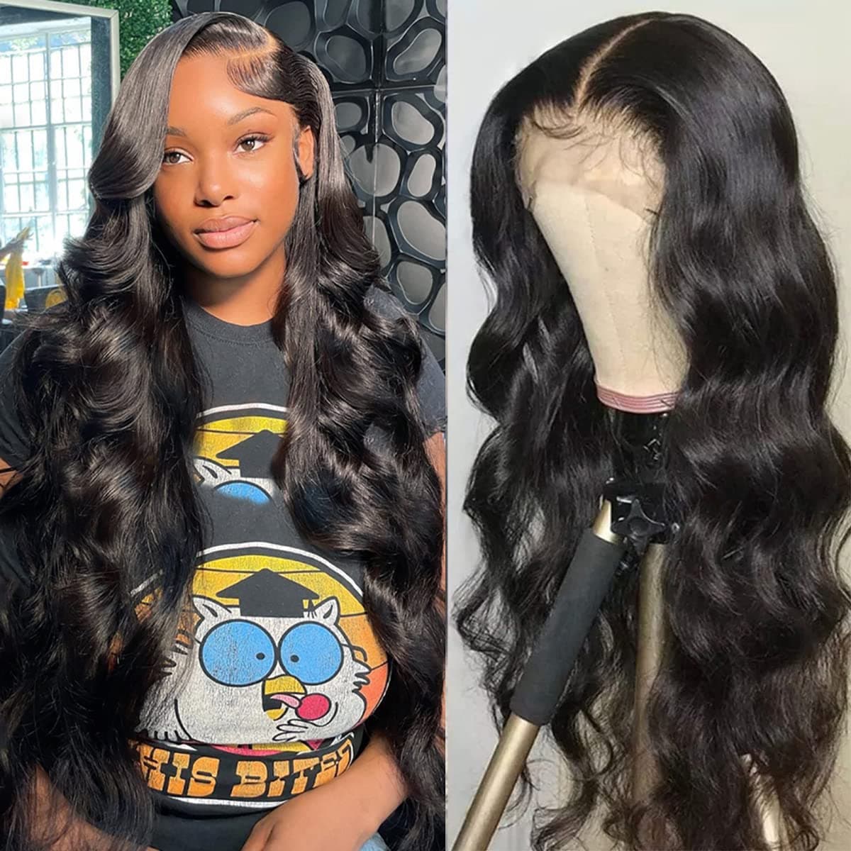 13x6 Lace Front Wigs Human Hair Body Wave Lace Frontal Wigs Human Hair Wigs for Black Women 150% Density Glueless Wigs Human Hair Pre Plucked Hairline with Baby Hair Brazilian Virgin Human Hair Wigs Natural Color (25, body wave lace front wigs)