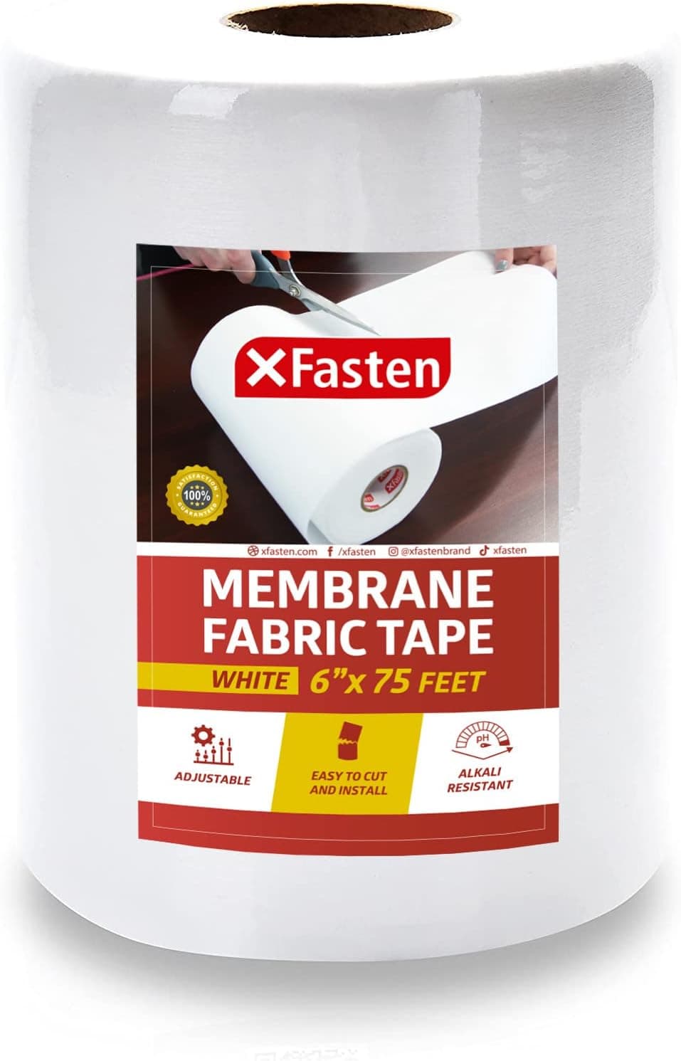 XFasten Waterproofing Membrane Sheet, 6” x 75 Ft Shower Waterproofing Membrane Tape for Underlayment Tile, EPDM Underlayment, Cement Board Tape