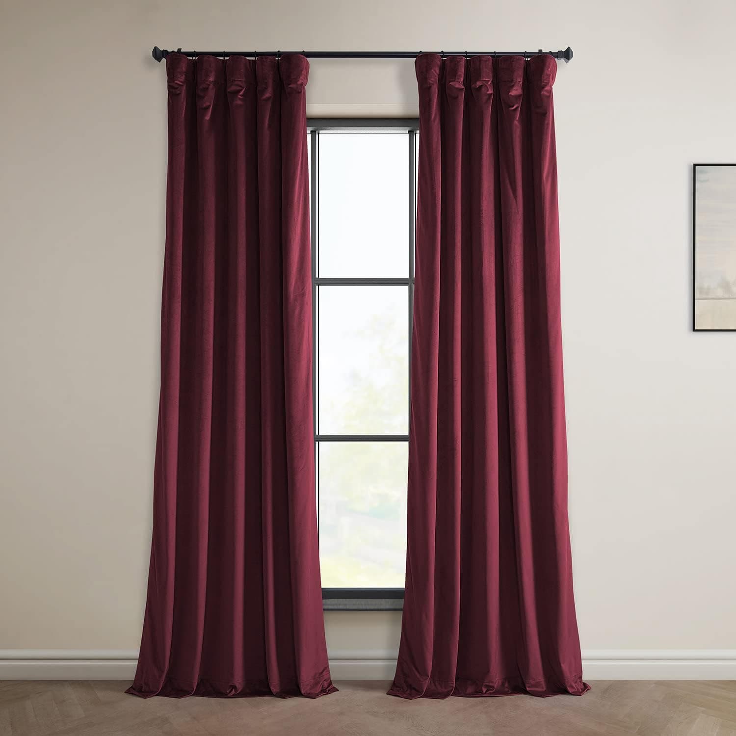 HPD Half Price Drapes Heritage Plush Velvet Curtains for Bedroom & Living Room 50 X 96, VPYC-161252-96 (1 Panel) Dark Merlot