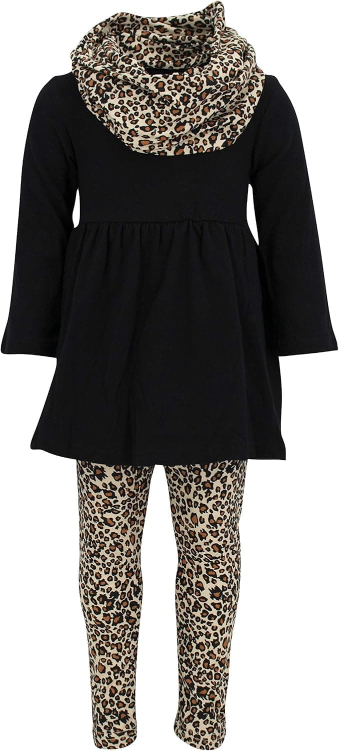 Unique Baby Girls 3 Piece Matching Animal Print Legging Set