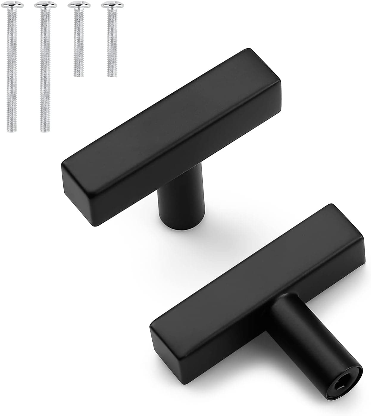 Probrico Cabinet Handles-Pack of 25 Black 2inch (50mm) Square T Bar Kitchen Cabinet Handles Drawer Pulls for Kitchen Furniture Hardware
